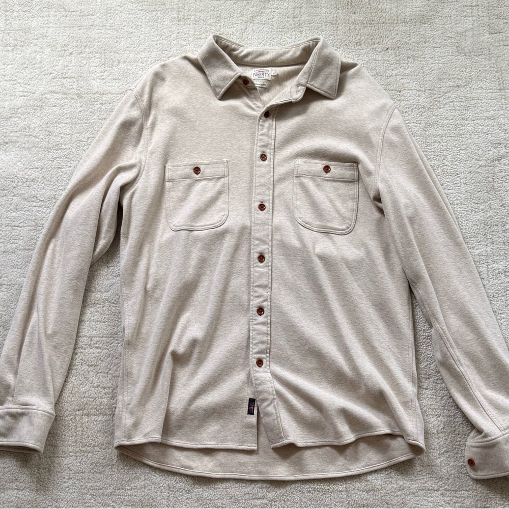 Beige Faherty Button-Up Shirt